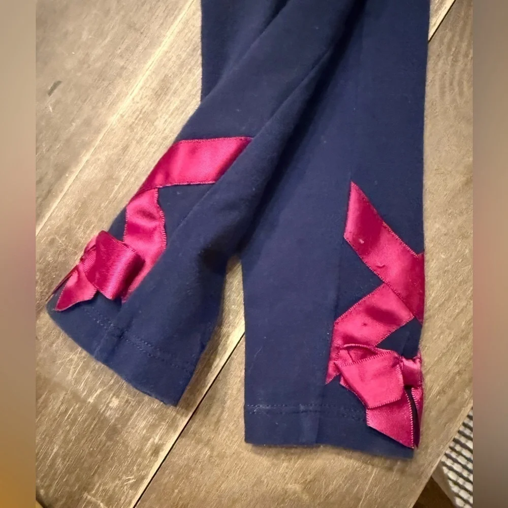 Janie and Jack • 2T • Navy Ballerina Legging Ribbon Detail